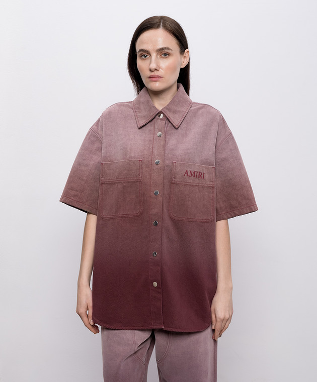 AMIRI Розовая джинсовая рубашка с эффектом деграде AWTOSH1012 изображение 3