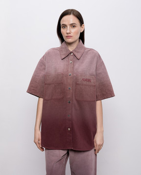 AMIRI Розовая джинсовая рубашка с эффектом деграде AWTOSH1012