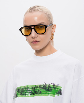 Balenciaga Черные солнцезащитные очки Daily с гравировкой логотипа 870674T0039