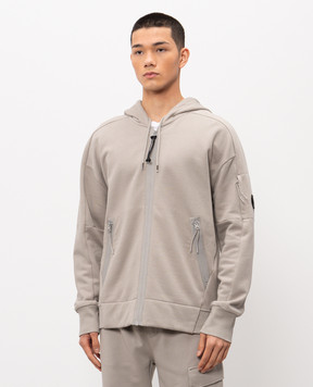 C.P. Company Сіра спортивна куртка з патчем логотипа MSS716A005086W