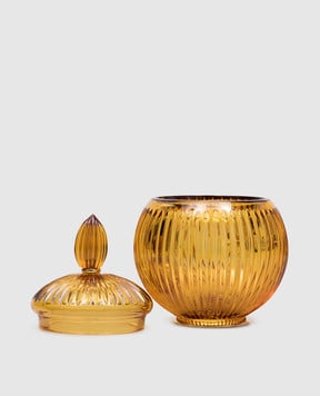 Treesseci Жовтий  кришталевий органайзер для ватних дисків та паличок Elegance EL48AAMGD