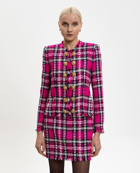 Balmain Рожевий твідовий жакет GF1SM509CG42