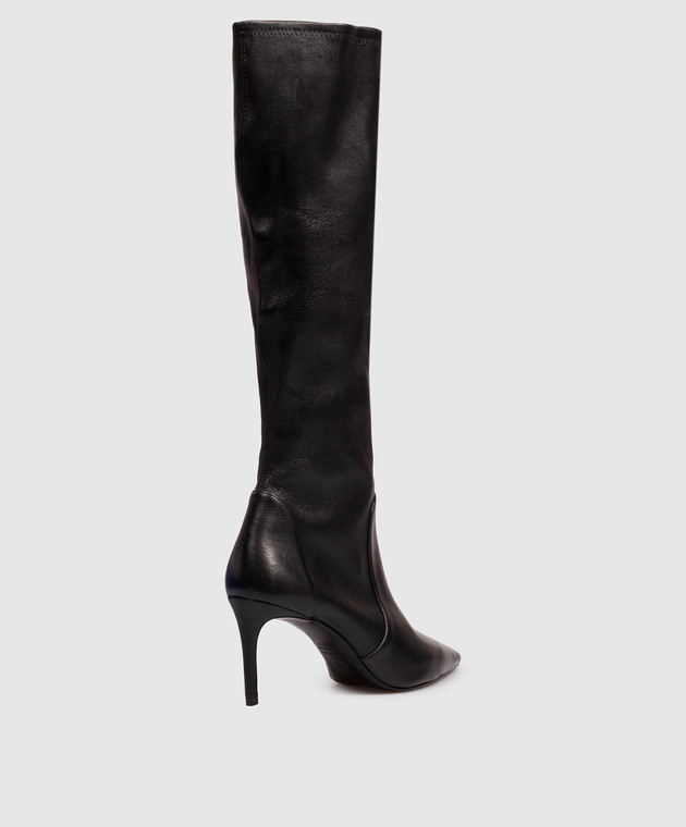 Stuart Weitzman Черные кожаные сапоги STUART POWER SK313 изображение 3