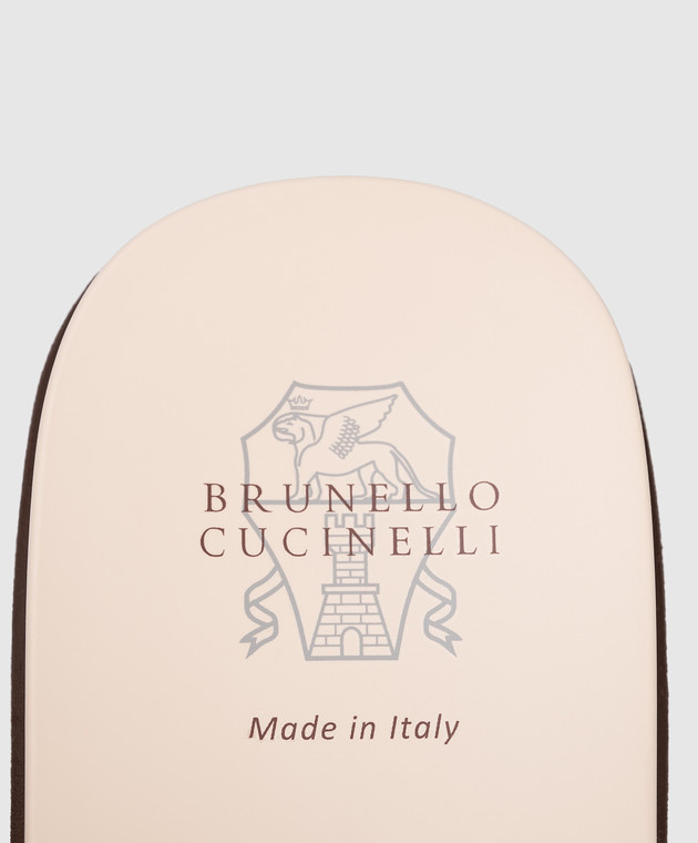 Brunello Cucinelli Бежеві шльопанці в смужку MPUNAVH328 зображення 5