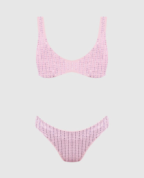 Venuja Розовый купальник Malibu с кристаллами BI005B