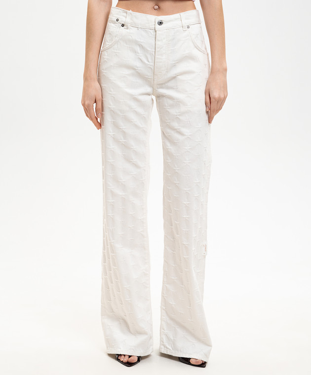 Off-White Белые джинсы клеш Star 2YA062S26DEN001 изображение 3