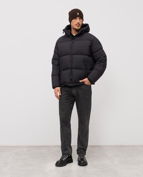 Moncler Черный пуховик с логотипом K20911A0006059815