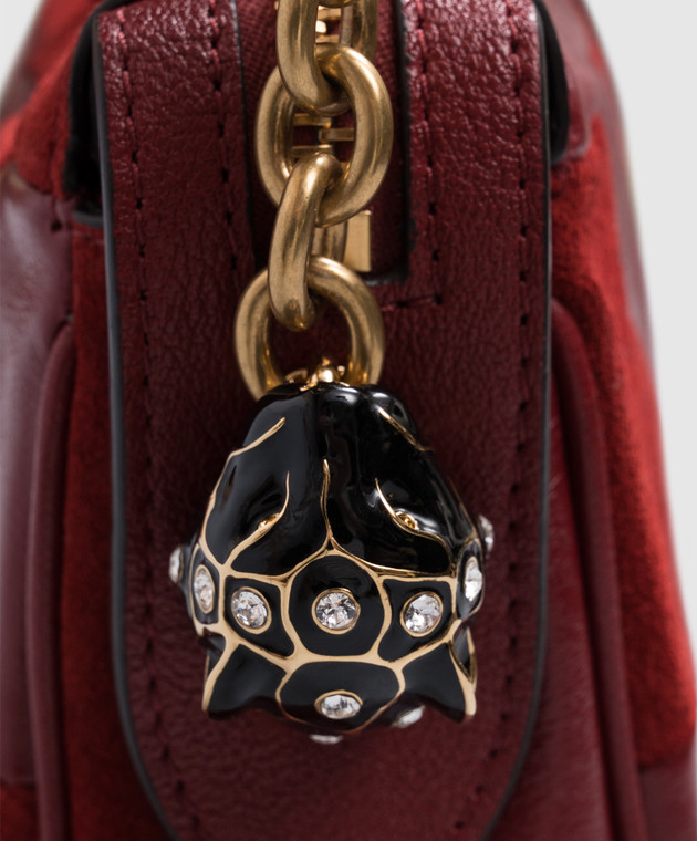 Valentino Червона шкіряна сумка Panthea з кристалами Swarovski 9W2B0S99DED зображення 5