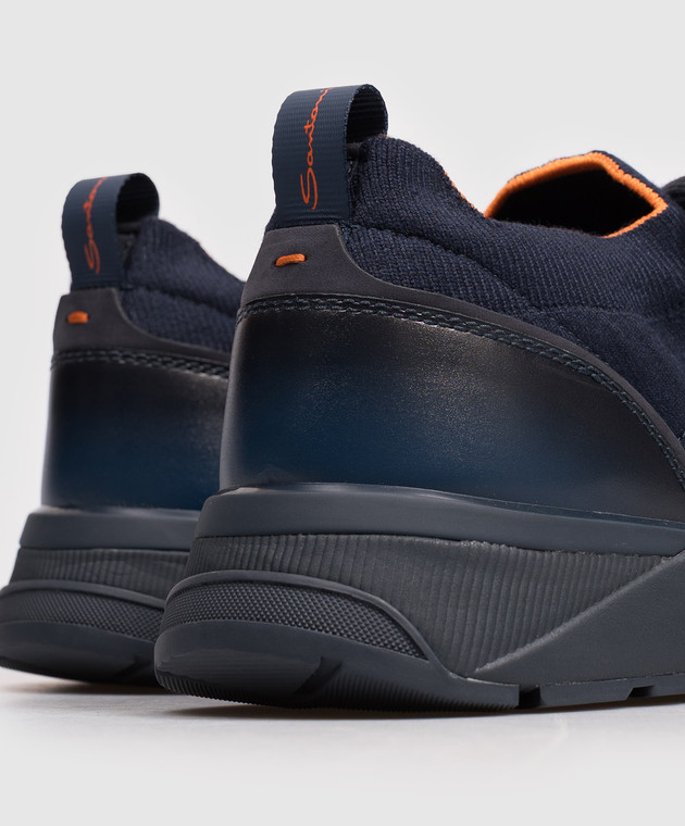 Santoni Синие кроссовки MBIO21601NOTNHOD изображение 5