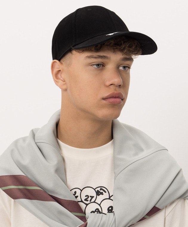 Palm Angels Кепка чорного кольору з контрастною вишивкою логотипа PAMLB001FB002 зображення 2