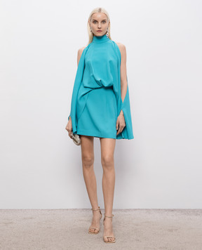 Taller Marmo Бирюзовое платье мини Bacall SS2603