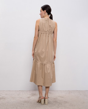 Peserico Бежева сукня з ланцюжком моніль A0272601979