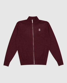 Brunello Cucinelli Детский бордовый кардиган из кашемира B22M10026B
