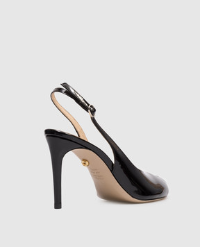 Babe Pay Pls Черные кожаные лакированные слингбеки 237804LA