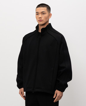 Juun.j Чорна спортивна куртка з вишивкою логотипа JC6141P015