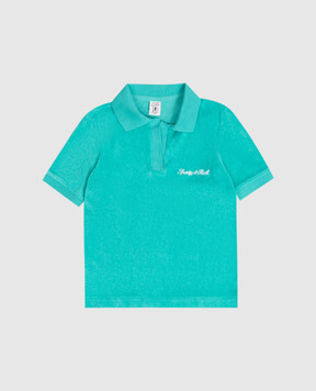 Sporty & Rich Дитяче зелене махрове поло з вишивкою логотипа TO118712326GR02