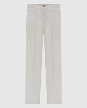 Kiton Сірі штани з льону UPN01H09690