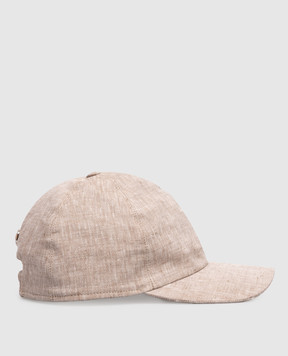 Bertolo Cashmere Бежева кепка з льону 3012494