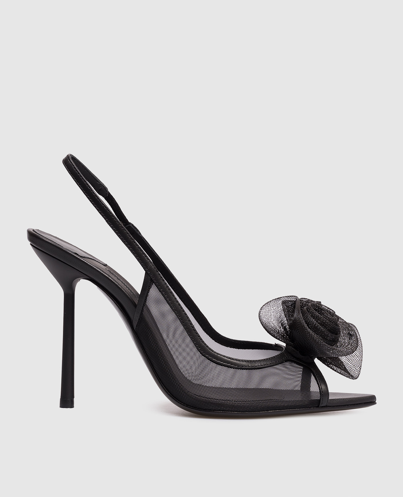 

Черные слингбеки Rose с аппликацией в виде цветов, Черный, Туфли