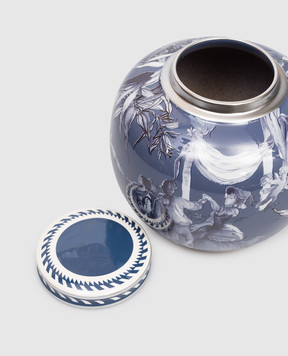 Baci Milano Синя порцелянова ваза потіш Versailles NPOT1VER01