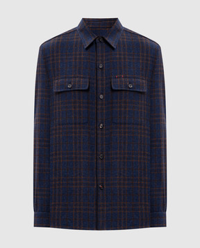 ISAIA Синяя рубашка в клеточку OSH00921168