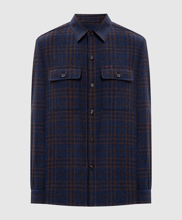ISAIA Синяя рубашка в клеточку OSH00921168