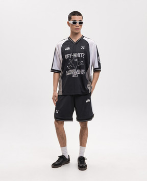 Off-White Синя футболка з перфорацією 44MAD013S26J001