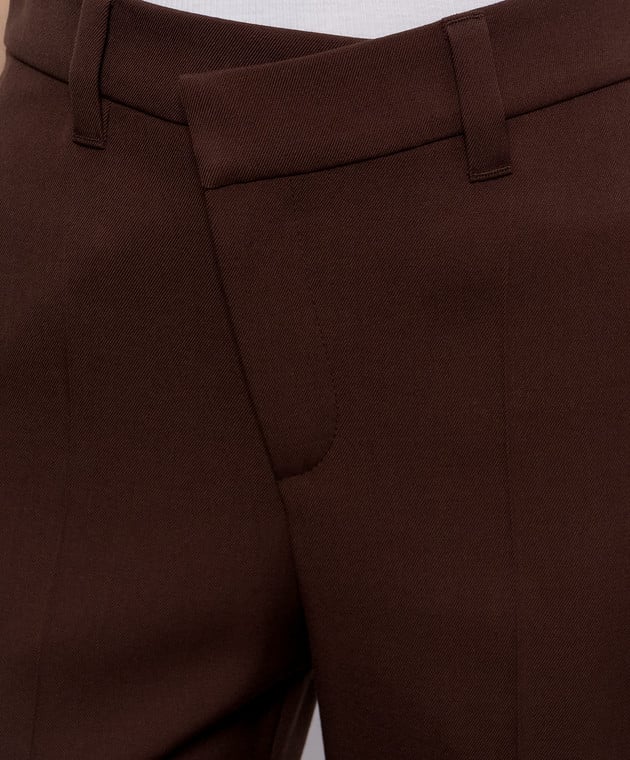 Brunello Cucinelli Коричневые брюки из шерсти с цепочкой мониль MP553P9294 изображение 5