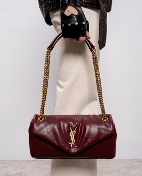 Saint Laurent Бордовая кожаная сумка Calypso 734153AADRE