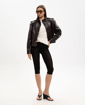 Magda Butrym Футболка цвета айвори с драпировкой TSHIRT01168526