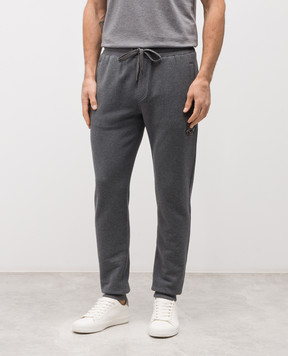 Dolce&Gabbana Сірі меланжеві джогери з нашивкою логотипа GP07TZG7PZT