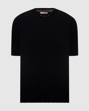 Twinset Чорний топ з пластиною логотипа 262TP3097