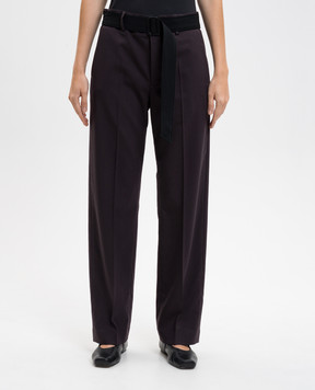 Maison Margiela MM6 Фіолетові штани з вовни з поясом S62KB0251M35622