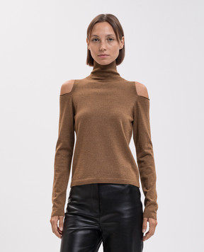 Allude Коричневий гольф з вовною з відкритими плечима 26564103