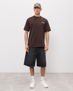 Axel Arigato Коричнева футболка Legacy з принтом логотипа A2215015