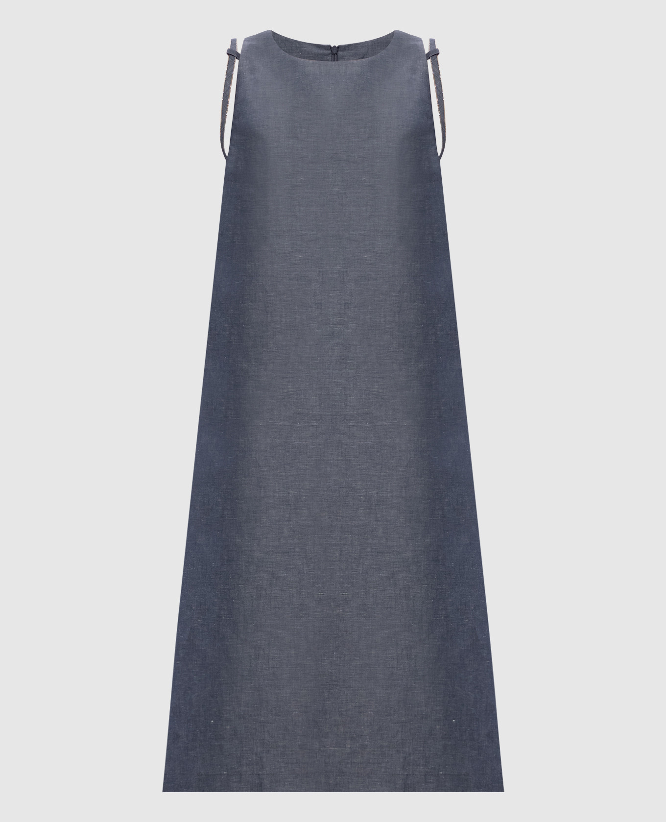 

Синее платье миди с цепочкой мониль, Синий, Повседневные платья