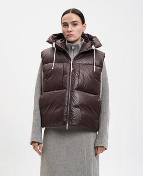 Jil Sander Коричневый стеганый пуховой жилет J40AF0175J70007