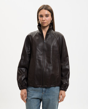 Babe Pay Pls Коричневая кожаная куртка 2602AMAZON