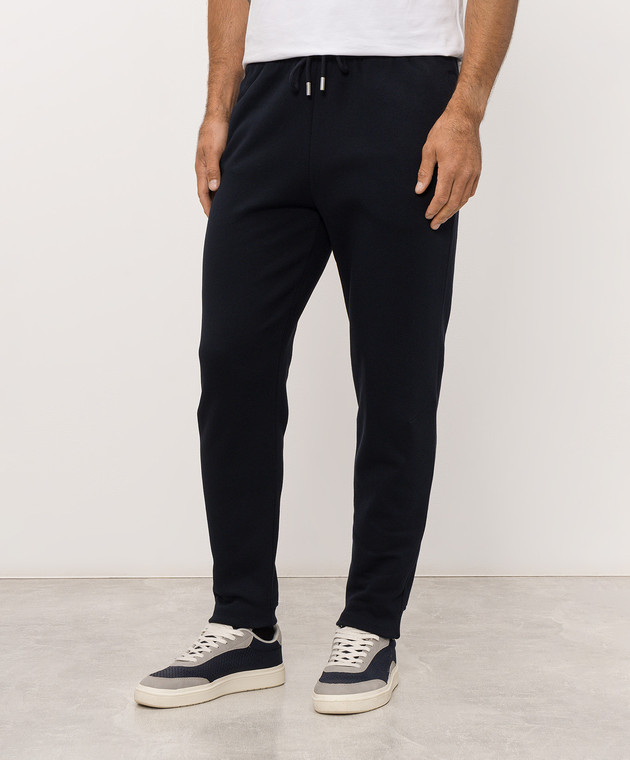 Trussardi Синие утепленные спортивные штаны с вышивкой эмблемы P8148000087NMP318F09 изображение 2