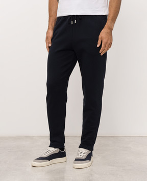 Trussardi Синие утепленные спортивные штаны с вышивкой эмблемы P8148000087NMP318F09