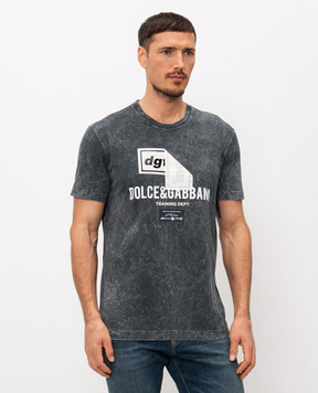 Dolce&Gabbana Сіра футболка з принтом логотипа G8RN8TG7POI