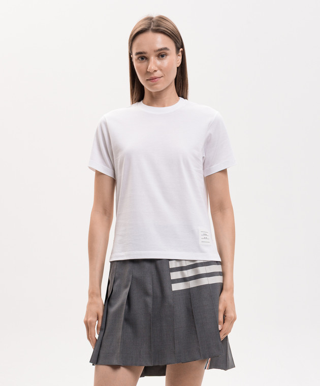 Thom Browne Белая футболка с нашивкой FJS036A05398 изображение 3