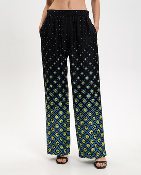 Casablanca Чорні штани Degrade Monogram із шовку WSP26TR37204EXBC