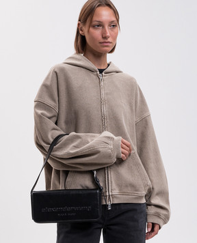 Alexander Wang Чорна шкіряна сумка з фактурним логотипом 20426K55L