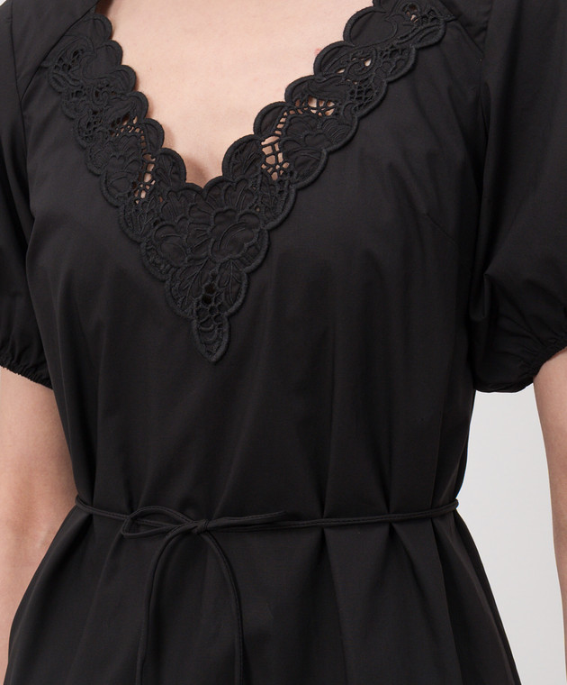 Twinset Чорна сукня міні з вишивкою б 261TT2033 зображення 5