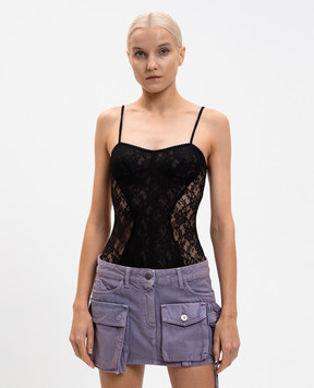The Attico Черное боди из кружева 260WCY00032PPE001AA