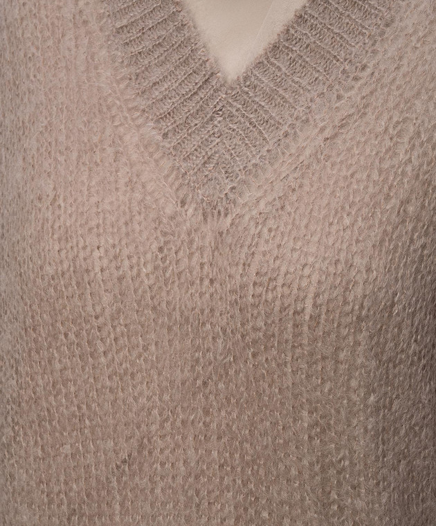 Brunello Cucinelli Бежевий пуловер з вовною MLC349302P зображення 5