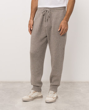 Brunello Cucinelli Бежевые джоггеры из кашемира M22704849G