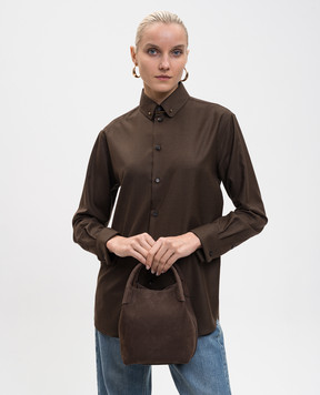 Loro Piana Коричнева сумка бакет-бег Bale з нубуку FAQ0797