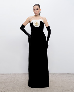 Richard Quinn Чорна оксамитова сукня із шовку RQSS269